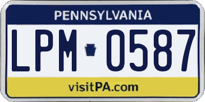 PA license plate LPM0587