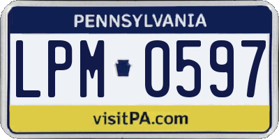 PA license plate LPM0597