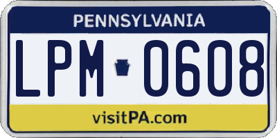PA license plate LPM0608