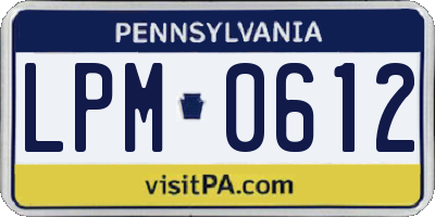 PA license plate LPM0612