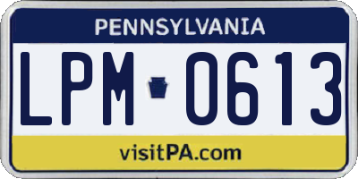 PA license plate LPM0613