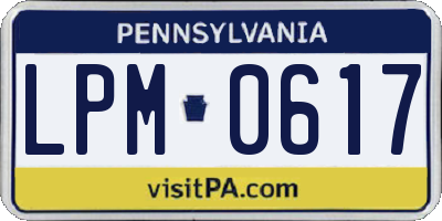 PA license plate LPM0617