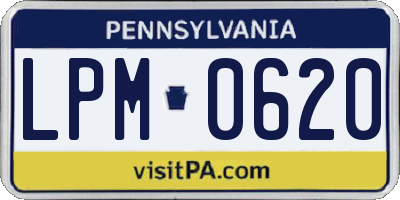 PA license plate LPM0620