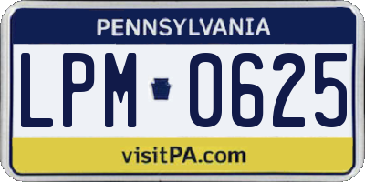 PA license plate LPM0625