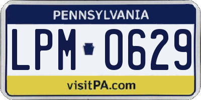 PA license plate LPM0629