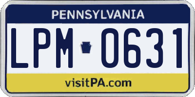 PA license plate LPM0631