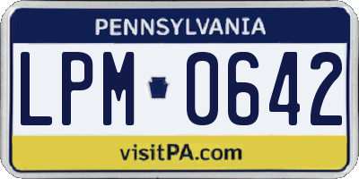 PA license plate LPM0642