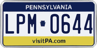 PA license plate LPM0644