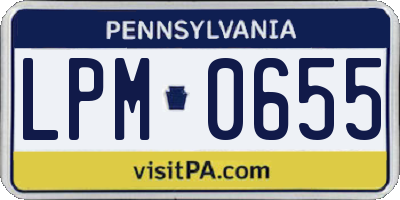 PA license plate LPM0655