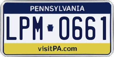 PA license plate LPM0661