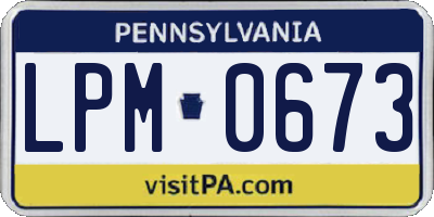 PA license plate LPM0673
