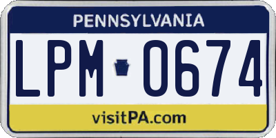 PA license plate LPM0674