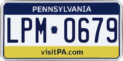 PA license plate LPM0679