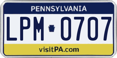 PA license plate LPM0707