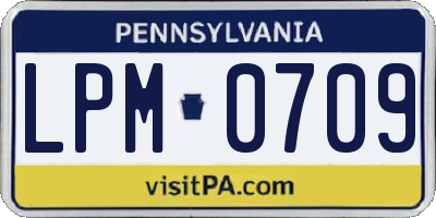 PA license plate LPM0709