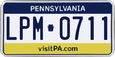 PA license plate LPM0711