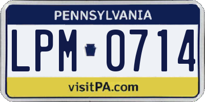 PA license plate LPM0714