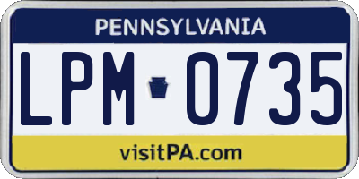 PA license plate LPM0735