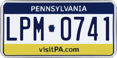 PA license plate LPM0741