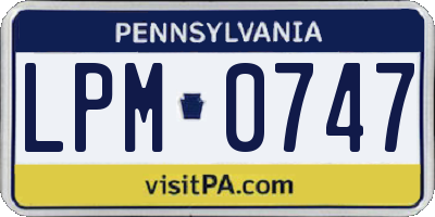 PA license plate LPM0747