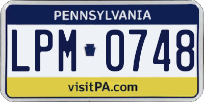 PA license plate LPM0748