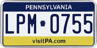 PA license plate LPM0755