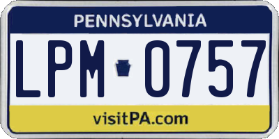 PA license plate LPM0757