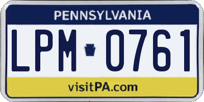 PA license plate LPM0761