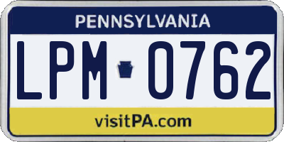 PA license plate LPM0762