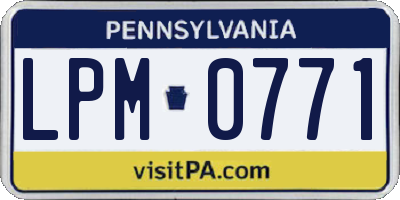 PA license plate LPM0771