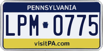 PA license plate LPM0775