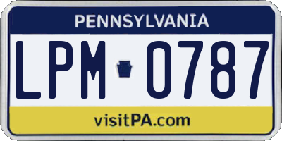 PA license plate LPM0787