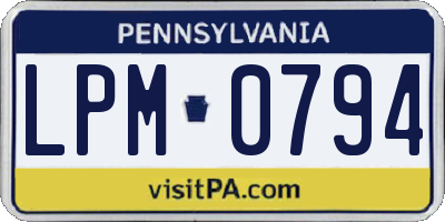 PA license plate LPM0794