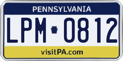 PA license plate LPM0812