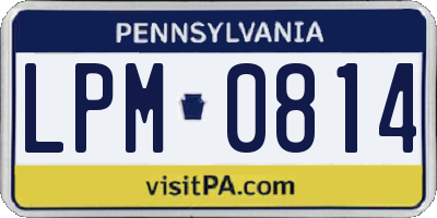 PA license plate LPM0814