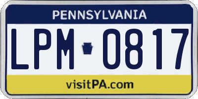PA license plate LPM0817