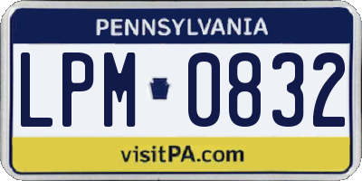 PA license plate LPM0832