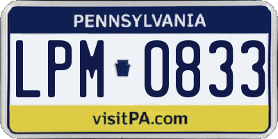 PA license plate LPM0833