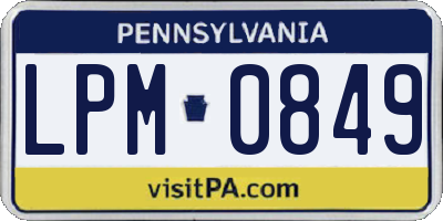 PA license plate LPM0849