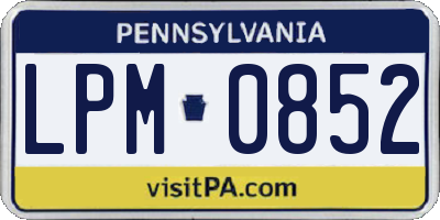 PA license plate LPM0852