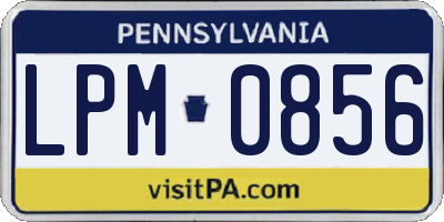 PA license plate LPM0856