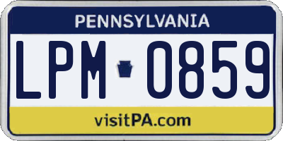PA license plate LPM0859