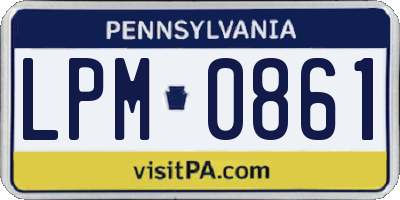 PA license plate LPM0861