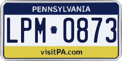 PA license plate LPM0873