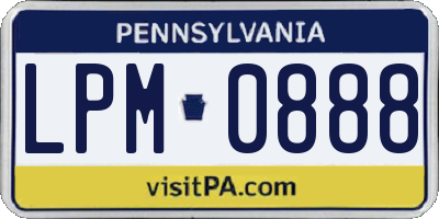 PA license plate LPM0888