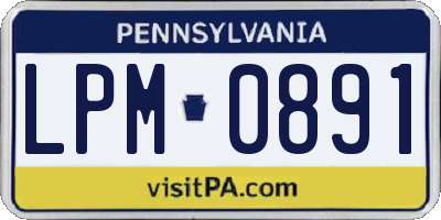 PA license plate LPM0891