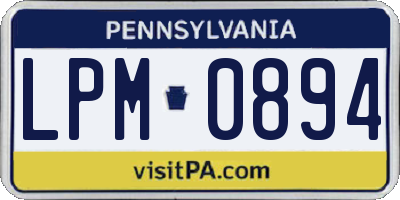 PA license plate LPM0894