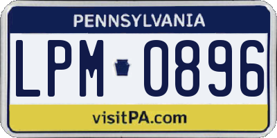 PA license plate LPM0896