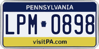 PA license plate LPM0898