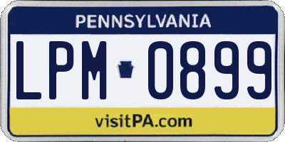 PA license plate LPM0899